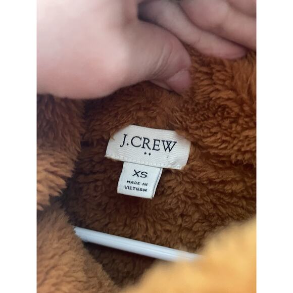 J. Crew Sherpa Jacket WOMENS M Pullover 1/4 Snap Thermal Pockets Boxy #AP705 - Picture 3 of 6